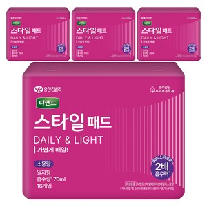 디펜드 여성용 스타일 데일리 일자 패드형, 16개입, 4개