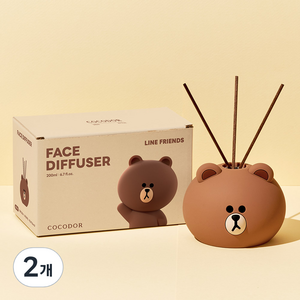 코코도르 라인프렌즈 페이스 디퓨저 브라운, 퓨어코튼, 200ml, 2개