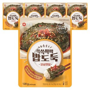 샘표 쓱쓱싹싹 밥도둑 양념깻잎, 120g, 5개