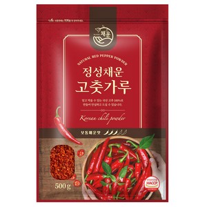채운 정성채운 국산 고춧가루 보통굵기 보통매운맛, 500g, 1개