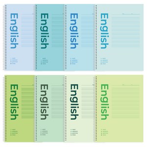 탐사 클리어 깔끔한 스프링 영어 노트 8p 세트, 블루, 그린, 8개