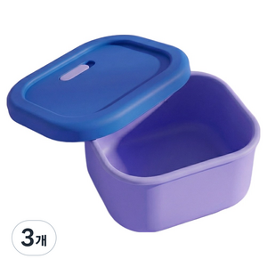 아가방 실리콘 이유식 용기 58T062601, 블루 + 퍼플, 3개, 300ml