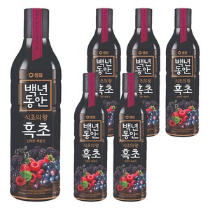 백년동안 산머루 복분자 현미발효 흑초, 900ml, 6개