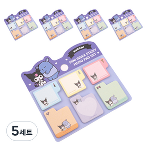 산리오캐릭터즈 미니 인덱스 점착 메모패드 5p 세트 쿠로미, 5세트