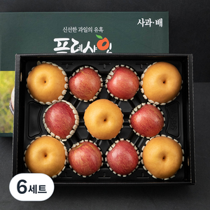 프레샤인 GAP 인증 사과 6입 + 배 5입 혼합세트, 5.5kg, 6세트