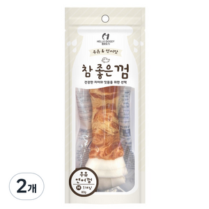헬로도기 강아지 참좋은껌 중형, 우유연어껌, 2개, 80g