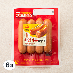 백설 한입가득 후랑크, 200g, 6개