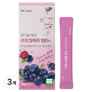 닥터린 유기농 NFC 야생 빌베리 100% 10p, 100g, 3개