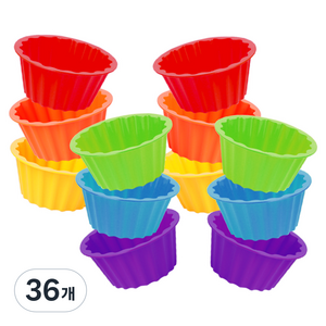 실리만 국내생산 실리콘 머핀 빵틀 (소) 12P / 25ml 단품, 혼합 색상, 36개