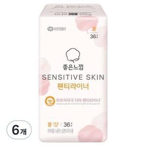 좋은느낌 센서티브스킨 팬티라이너, 롱, 36개입, 6개