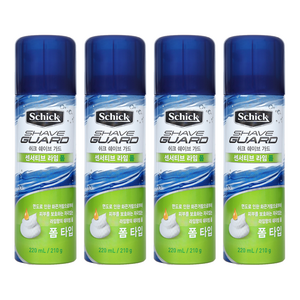 쉬크 쉐이브가드 센서티브 라임 쉐이빙 폼, 220ml, 4개