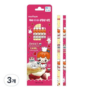 문화연필 해피데이즈 연필 HB 5p, 랜덤발송, 3세트