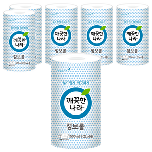 깨끗한나라 1겹 점보롤 화장지, 500m, 6개, 4롤