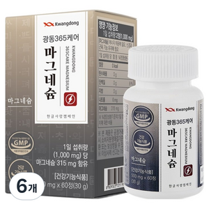 광동 365케어 마그네슘, 60정, 6개