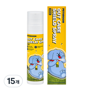 페스룸 강아지 아웃케어 쉴드 스프레이, 혼합색상, 100ml, 15개