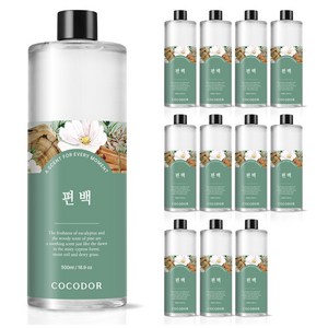 코코도르 디퓨저 리필액 대용량, 편백, 500ml, 12개