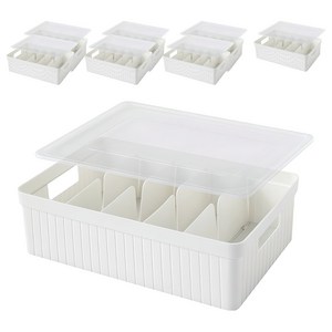 집이지 카니카니 양말 속옷 칸막이 정리함 세트, 화이트, 8개