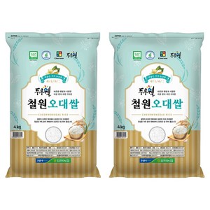 김화농협 두루웰 GAP 인증 철원오대쌀 백미 상등급, 4kg, 2개