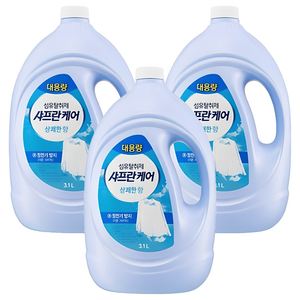 샤프란 케어 섬유탈취제 상쾌한 향 리필, 3.1L, 3개