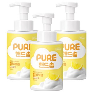 피죤 퓨어 핸드솝 레몬향, 3개, 500ml