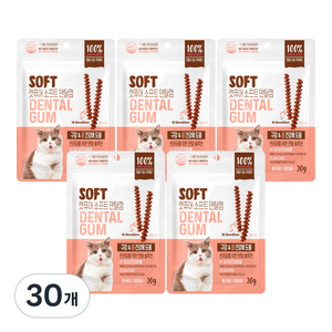 캣퓨어 고양이 소프트 덴탈껌, 20g, 30개, 구강 장건강에 도움
