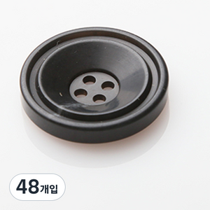 포맨 단추 30mm, 블랙, 48개입
