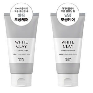 해피바스 화이트 클레이 모공 클렌징폼, 150g, 2개