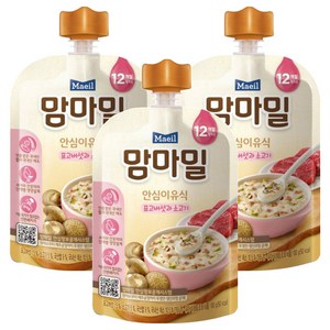 맘마밀 안심이유식 표고버섯과 소고기, 100g, 3개