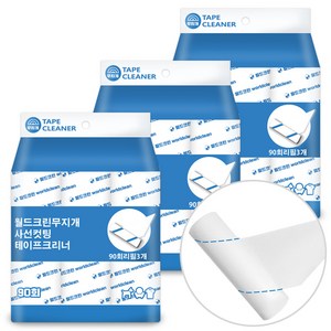 월드크린 무지개 사선컷팅 테이프 크리너 90회 리필 3p, 3세트
