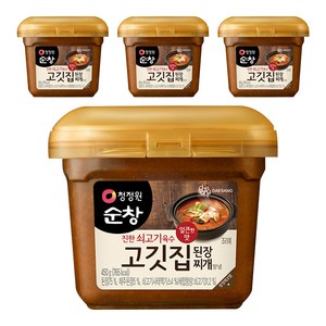 청정원순창 고깃집 된장찌개 양념, 450g, 4개