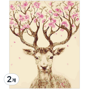 아이러브페인팅 DIY 명화그리기 40 x 50 cm, 분홍꽃사슴, 2개
