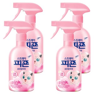 피죤 스프레이 강력 섬유탈취제 핑크로즈, 430ml, 4개