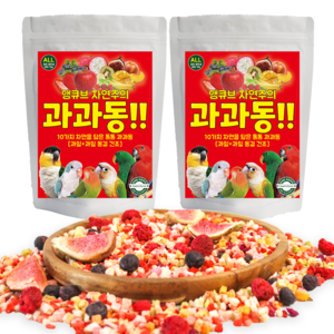 앵큐브 자연주의 10가지 과일 동결건조 과과동 앵무새 간식, 30g, 2개
