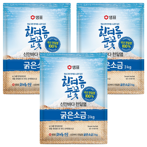 샘표 한여름눈꽃 굵은소금, 3kg, 3개