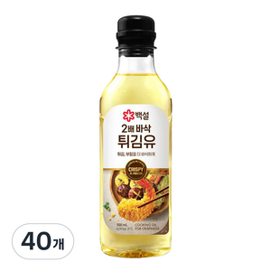백설 2배 바삭 튀김유, 40개, 500ml