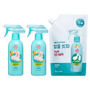 온더바디 발을씻자 풋샴푸 프레쉬 레몬민트향 385ml 2p + 리필 500ml 1p, 1개, 385ml, 500ml