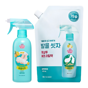 온더바디 코튼풋 발을씻자 풋샴푸 레몬민트향 본품 385ml 1p + 리필 500ml 2p, 1개, 3개입