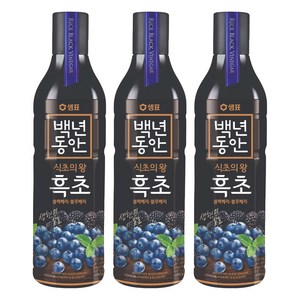 샘표 백년동안 현미발효 흑초 블랙블루베리, 900ml, 3개