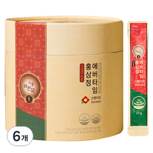 려원담 6년근 홍삼정 에버타임 스탠다드 스틱, 1kg, 6개