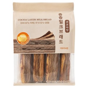 우유를 넣어 부드럽고 촉촉한 12겹 층층 밀크브레드 코코아맛 8p, 450g, 1개