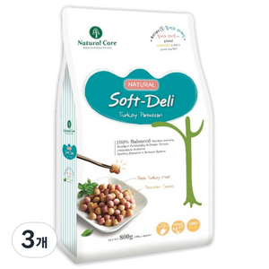 네츄럴코어 소프트델리 사료, 800g, 3개, 칠면조
