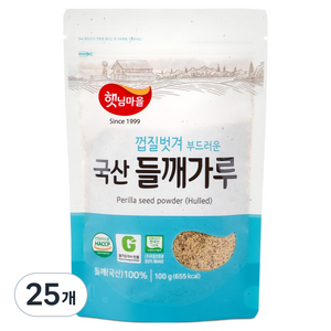 햇님마을 껍질벗긴 국산 들깨가루, 100g, 25개