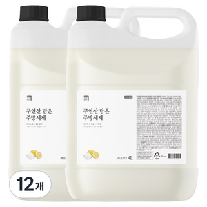 살림백서 구연산 담은 주방세제 레몬향, 4L, 12개