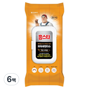 홈스타 주방식탁용 파워세정티슈 475g 60p, 6팩