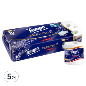 Tempo 펄프 4겹 프레스티지 롤화장지, 5개, 10롤, 17m