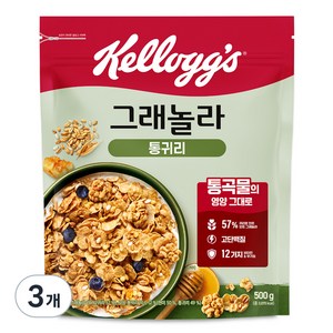켈로그 통귀리 그래놀라, 500g, 3개