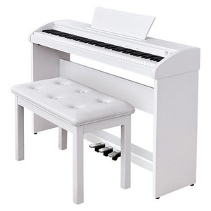 뮤디스 디지털피아노 88건반 MU-8H Plus 3페달형 + 2인용 의자 세트, 1세트, 화이트