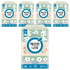 깨끗한나라 순수 소프티 천연펄프 미용티슈 2겹, 260매, 30개