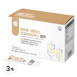 올바른건강식품 곡물효소 프로바이오틱스 블랙, 270g, 3개