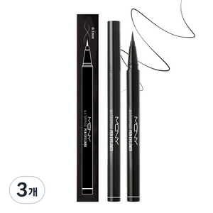 맥퀸뉴욕 워터프루프 펜 아이라이너 0.6g, 딥 블랙, 3개